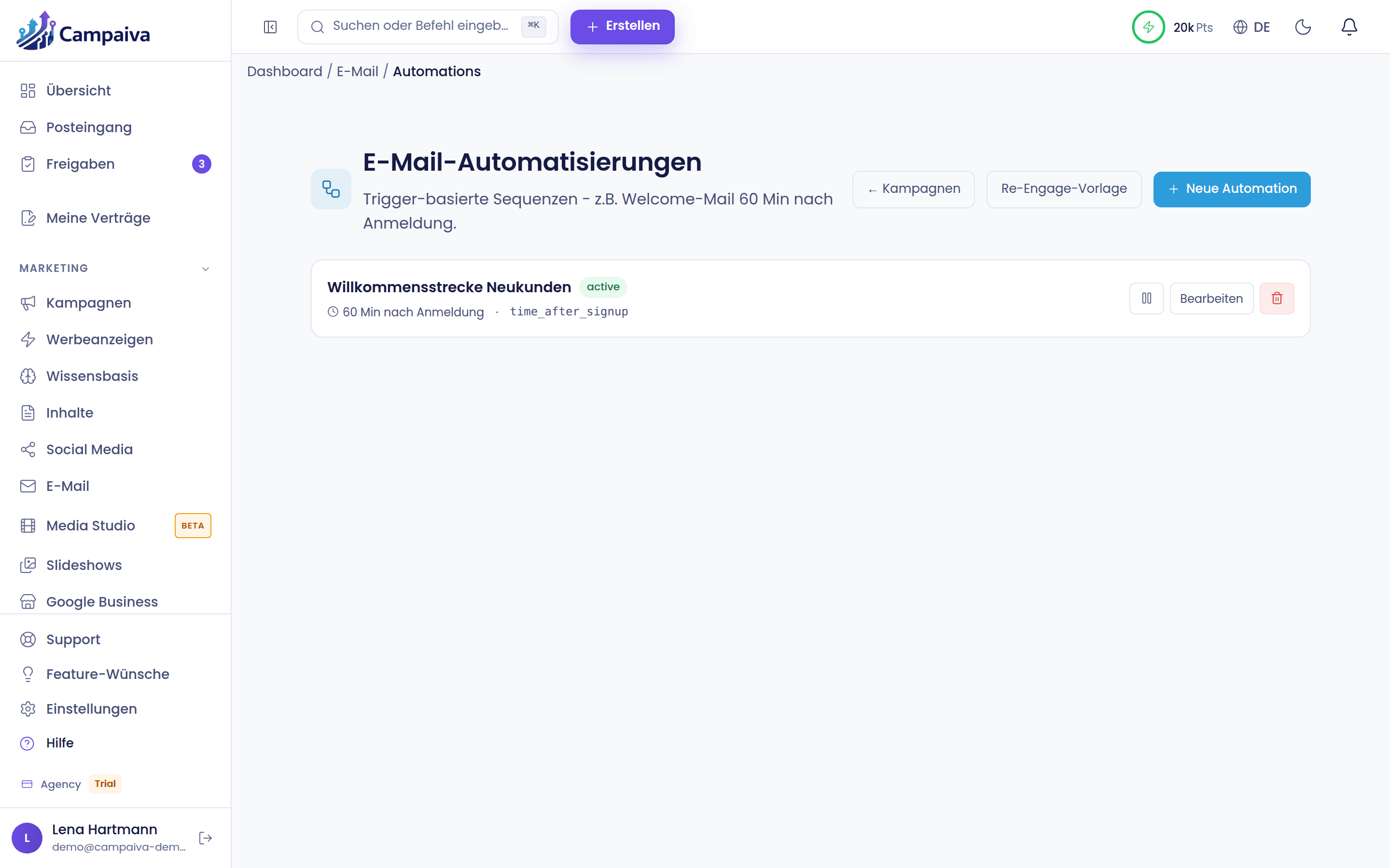 Welcome sequence with time-delayed emails